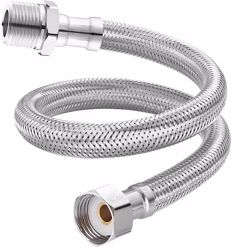 1 stuk Flexibele Kraanconnector 10 cm, G1/2 inch vrouwelijk naar G1/2 inch mannelijk, aansluitslang voor toiletten en kranen