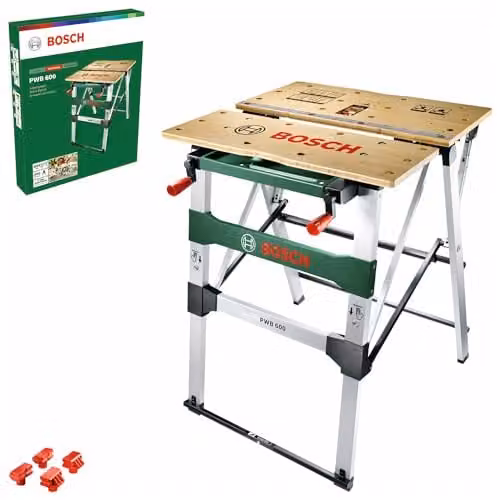 Bosch PWB 600 inklapbare werktafel met 4 spanhaken en 200 kg draagcapaciteit