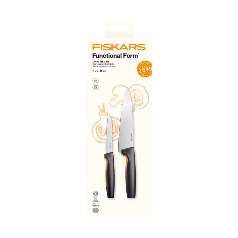Fiskars Functional Form koksmes-set van roestvrij staal, 2 delen