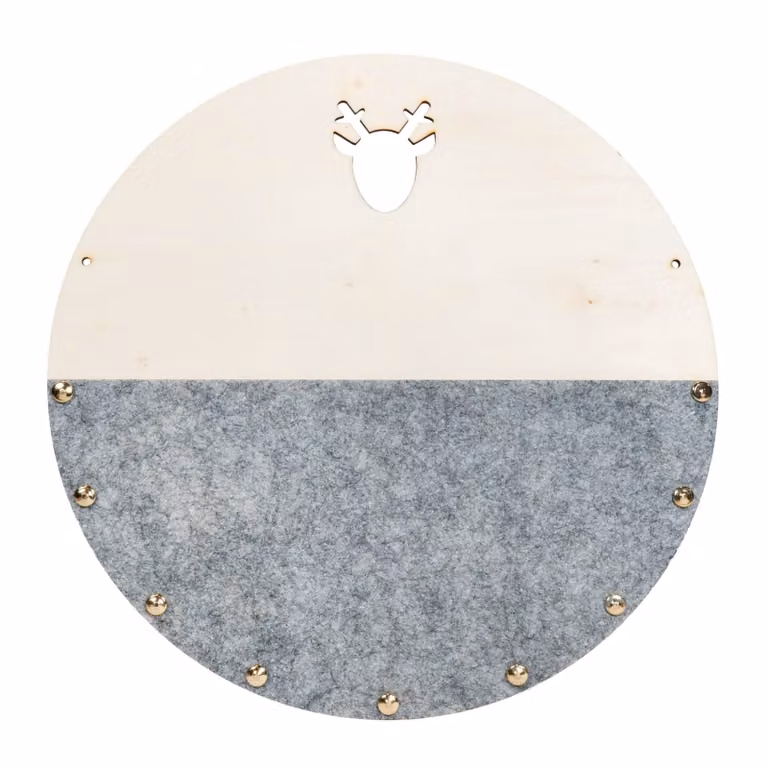 QUVIO Memobord van hout en vilt - Diameter: 22 cm