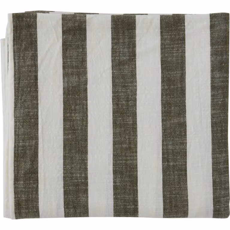 OYOY Striped tafelkleed Olive B/D/H: 140 x 260 cm