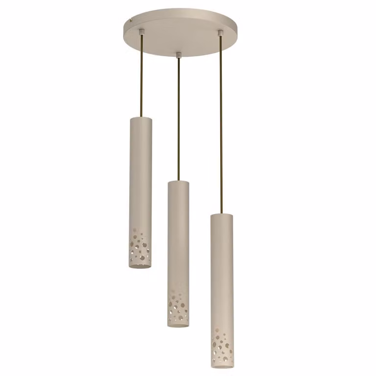 Luminex TIBIA BUBLE 5738 Beige hanglamp met drie bolvormige elementen in een ringvormig ontwerp