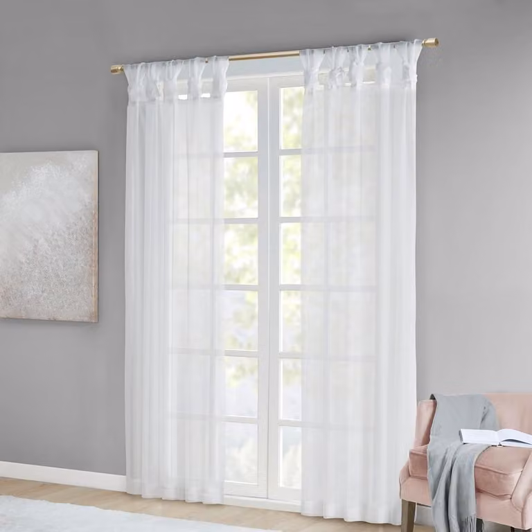 Wit Lichtdoorlatend Voile Gordijnpaneel met DIY Lus Top - 127 x 241 cm
