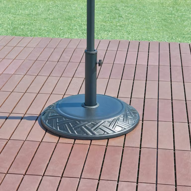 casa.pro Parasolstandaard Bisegna, beton, zwart, Ø 50 x 7 cm, rond met patroon, 25 kg