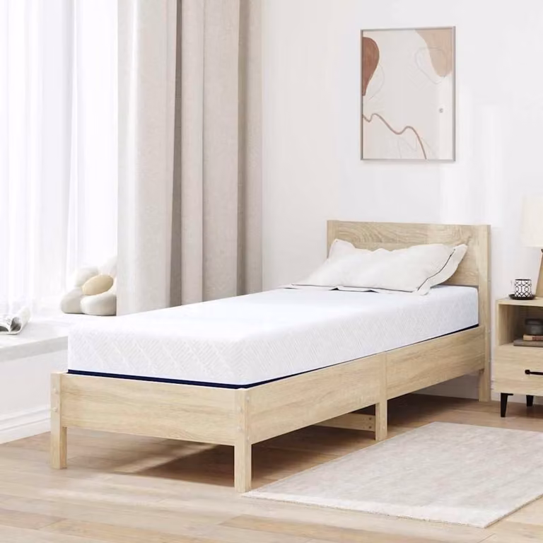 Geltraagschuim Matras Wit Blauw B/D: 80 x 200 cm