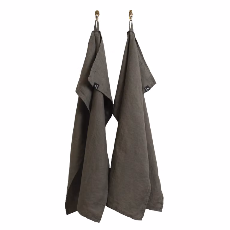 Himla Sunshine keukenhanddoek 2-pack Charcoal (donkergrijs)