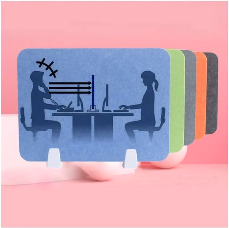 Zwart Bureau Scheidingswand Privacy Scherm Geluidsabsorberend B: 50 cm, H: 30 cm