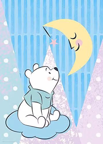 Komar Disney Winnie Pooh Moon Kunstdruk Poster Multicolour Breedte: 50 cm, Hoogte: 70 cm