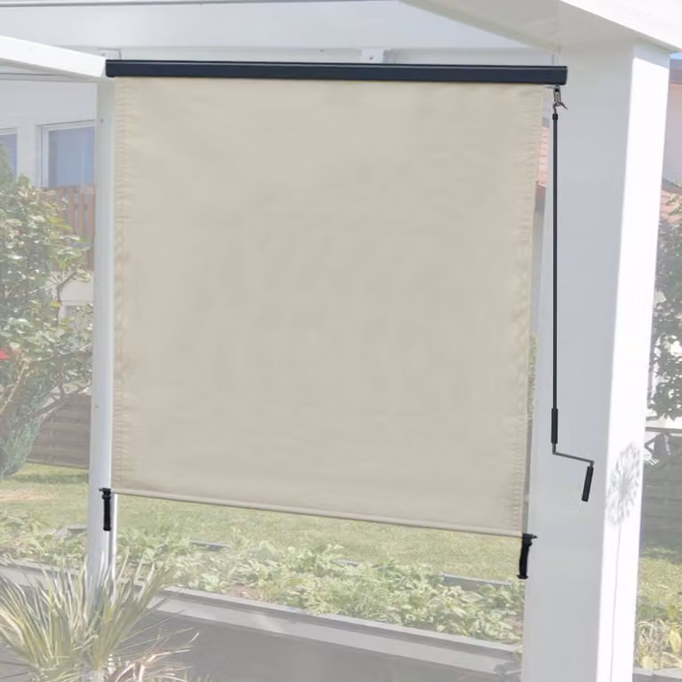 Mendler Verticale zonwering HWC-F42, verticale markies voor privacy en UV-bescherming, crème-beige, B: 180 cm, H: 250 cm