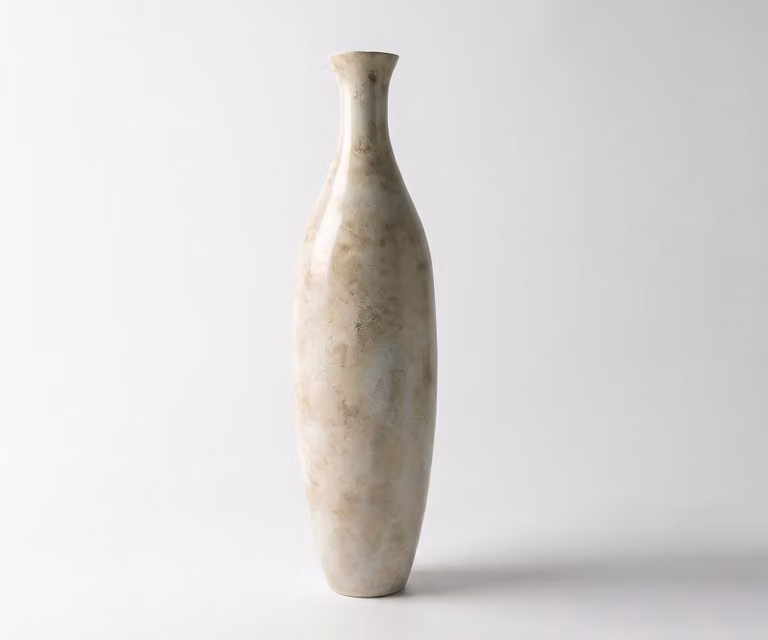 DELIFE Vaas Nuvia Handgemaakt Glas Alabaster Gold B: 23 cm, D: 23 cm, H: 86 cm