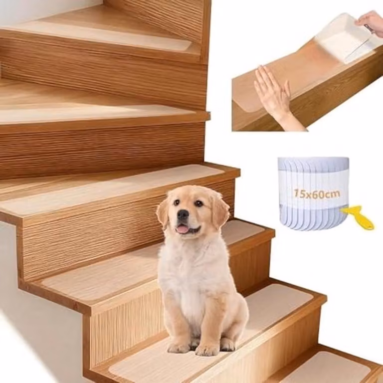 15 Stuks Antislip Traptredematten Zelfklevend voor Houten Treden, 15 x 60 cm