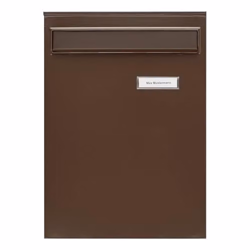 Burg-Wächter Leipzig 778 BR inbouw-brievenbus, A4-inwerpformaat, verzinkt staal, bruin, B: 28,4 cm, D: 39,7 cm, H: 10,4 cm