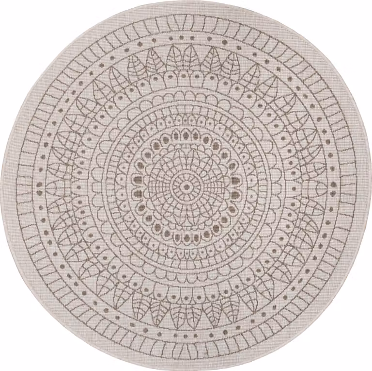Hanse Home Porto rond vloerkleed voor binnen en buiten, beige/bruin, Ø 100 cm
