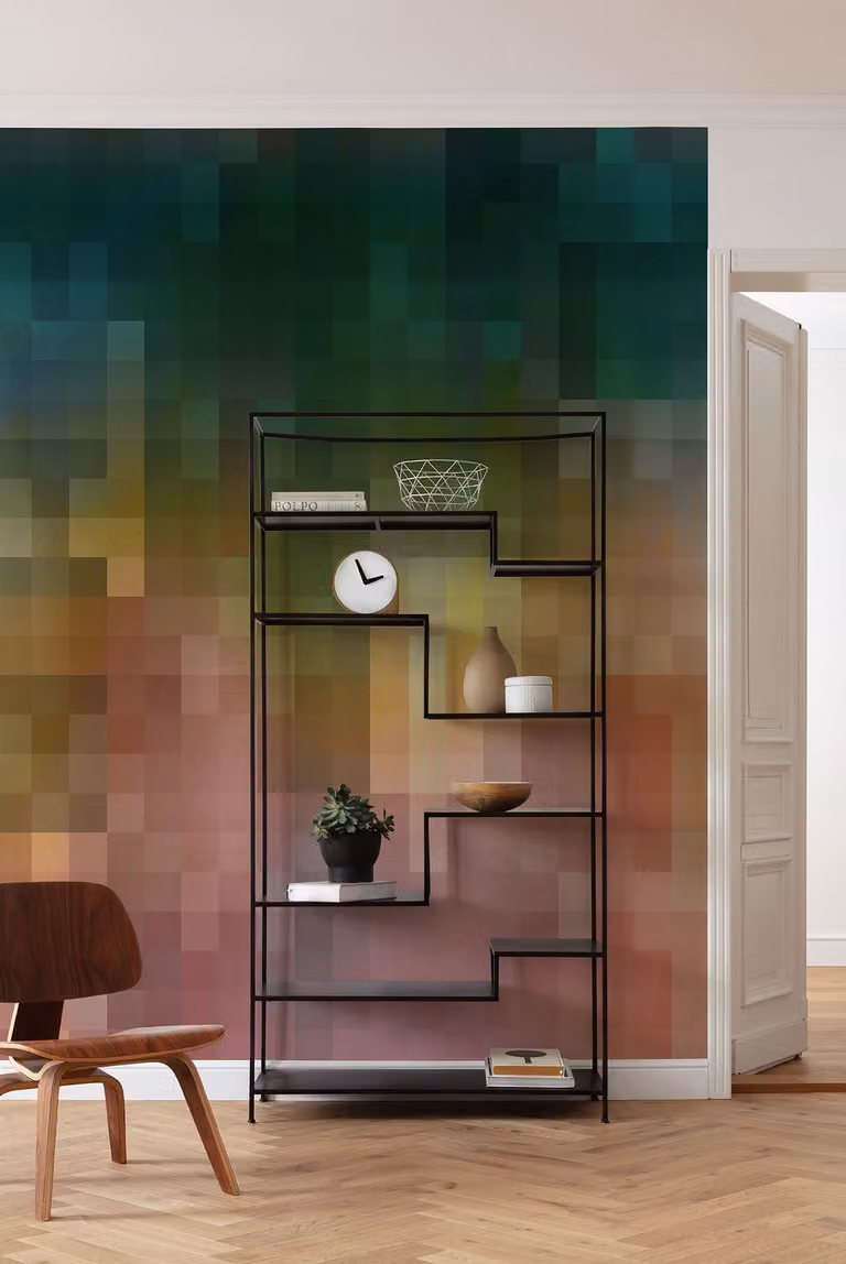 home24 Fotobehang Paper Pixels Abstract Modern Multicolour B: 200 cm, H: 250 cm