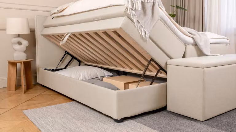 BRUNO Premium boxspring met opbergruimte, beige, 160 x 200 cm