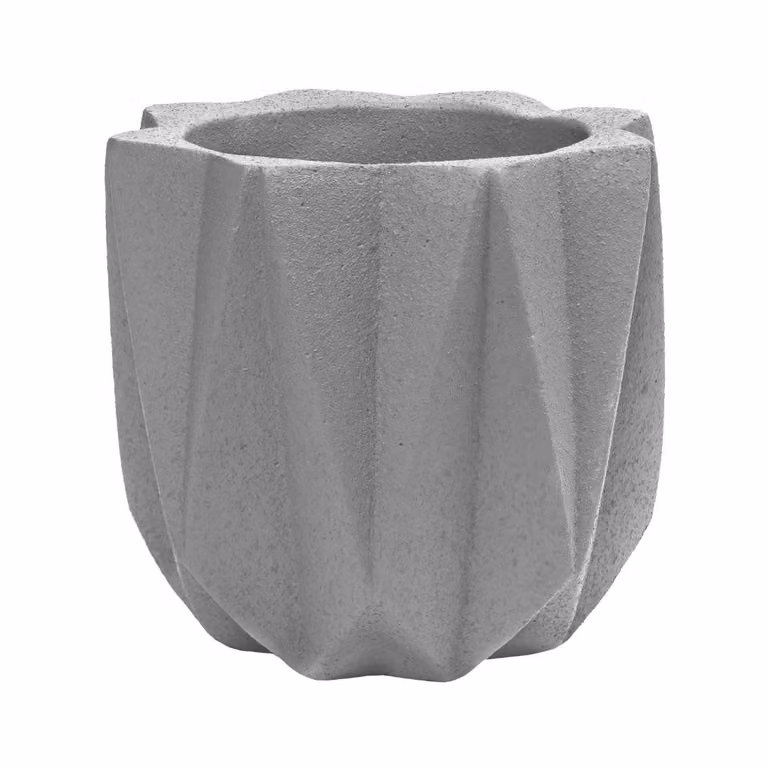 QUVIO Bloempot van cement - Lichtgrijs - B/D/H: 15 x 15 x 14 cm