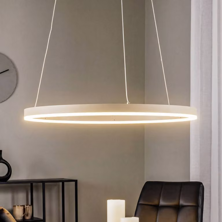 Arcchio LED hanglamp beige, moderne ring hanglamp van metaal voor de keuken, dimbaar