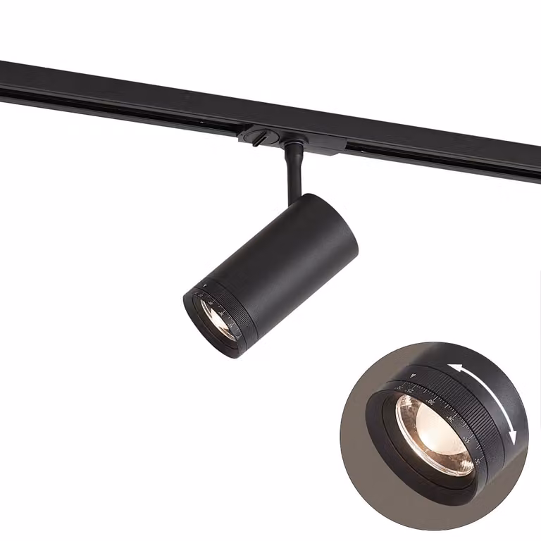 Qazqa Moderne LED railsysteem spot zwart met warm wit licht en verstelbare accentverlichting