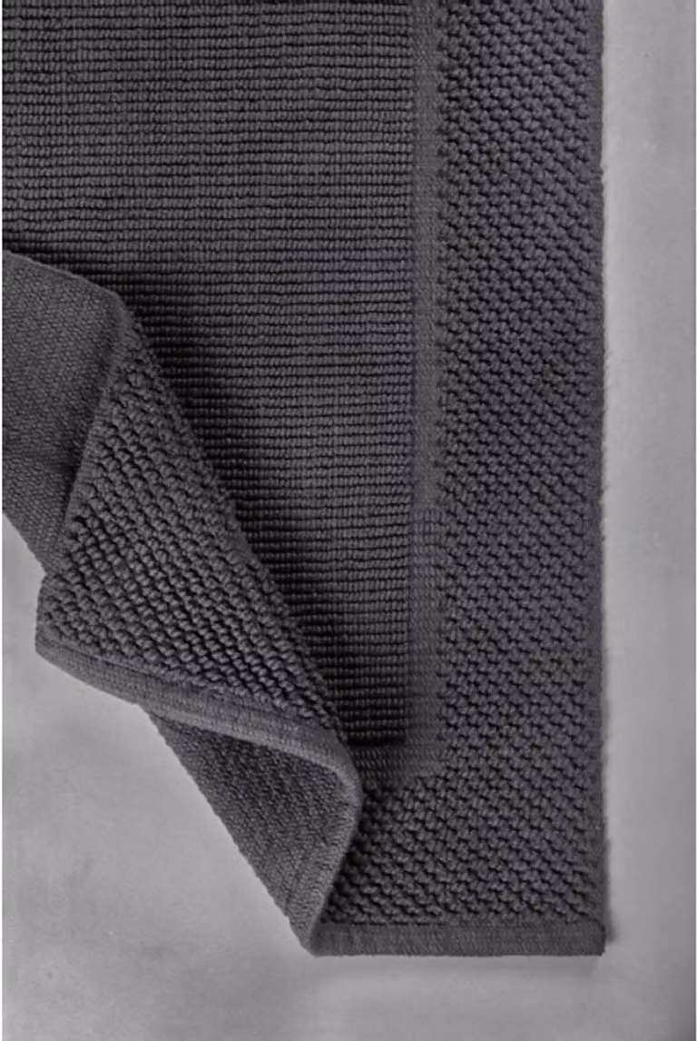 Differnz Basics Badmat Donkergrijs - 100% Katoen - Anti-Slip - 50 x 80 cm