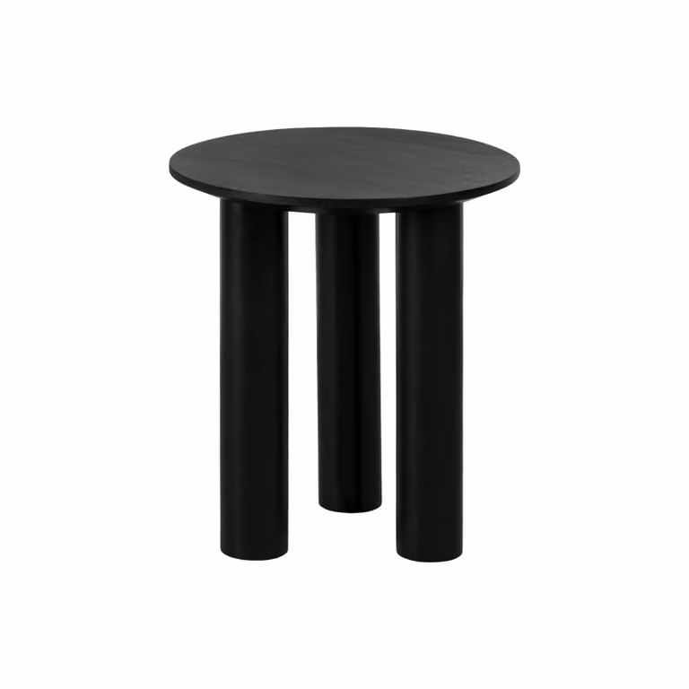 Lewis & Loft Bijzettafel Lian - Rond - Mangohout - Zwart - B: 40 cm, H: 45 cm