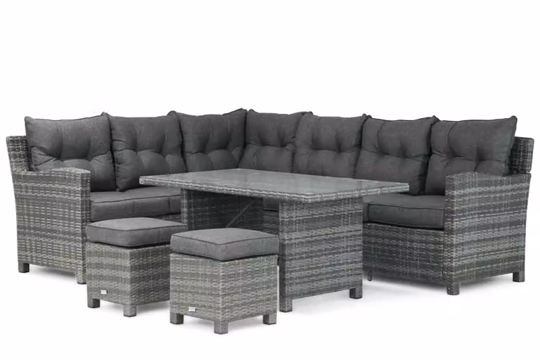 Domani Furniture Beluga 5-delige dining loungeset voor op het terras in grijs en bruin