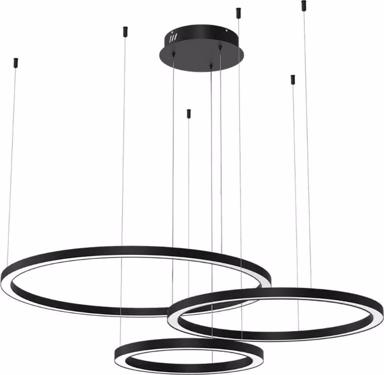 Milagro Galaxia LED hanglamp zwart modern ringvormig dimbaar