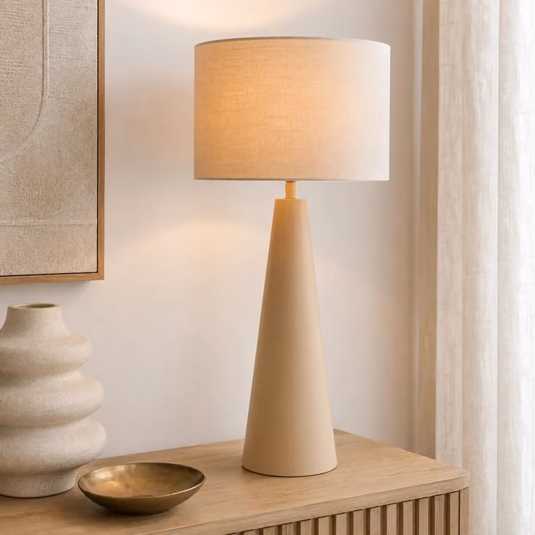 Light en Living Belodi Lampvoet - Beige - Keramiek - B/D/H: 16 x 16 x 46 cm