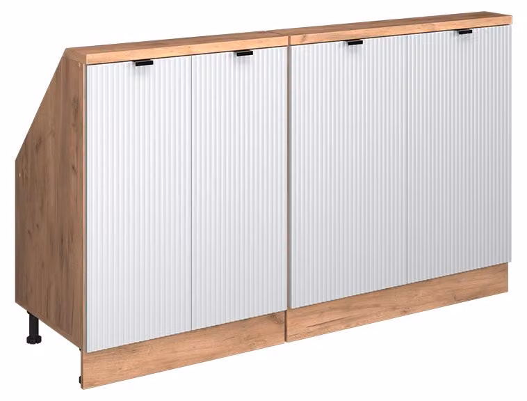 Vicco R-Line Keukenkast voor schuine wand, Witte golf, Set van 2, Model 60608