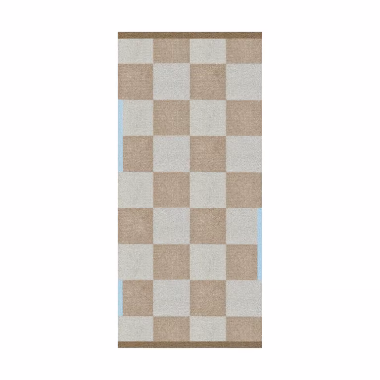 Mette Ditmer Vierkante Loper Camel met Geometrisch Design, 70 x 150 cm