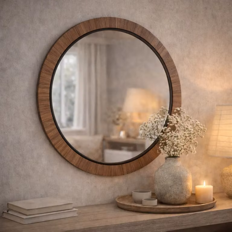 PTMD Spiegel Tiess rond - Beige - Ø 101 cm