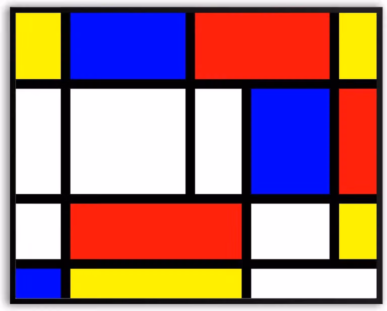Piet Mondriaan Fotolijst met glas 30 x 40 cm