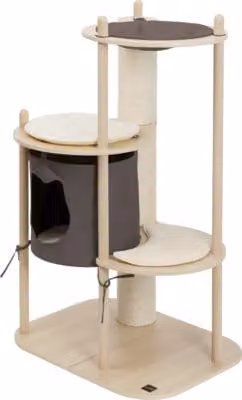 Kratzboom Vesper Vesper Boomhuis middelgroot speelboom met 4 niveaus en extra dikke krabpaal, B/D/H: 124 x 72 x 57 cm