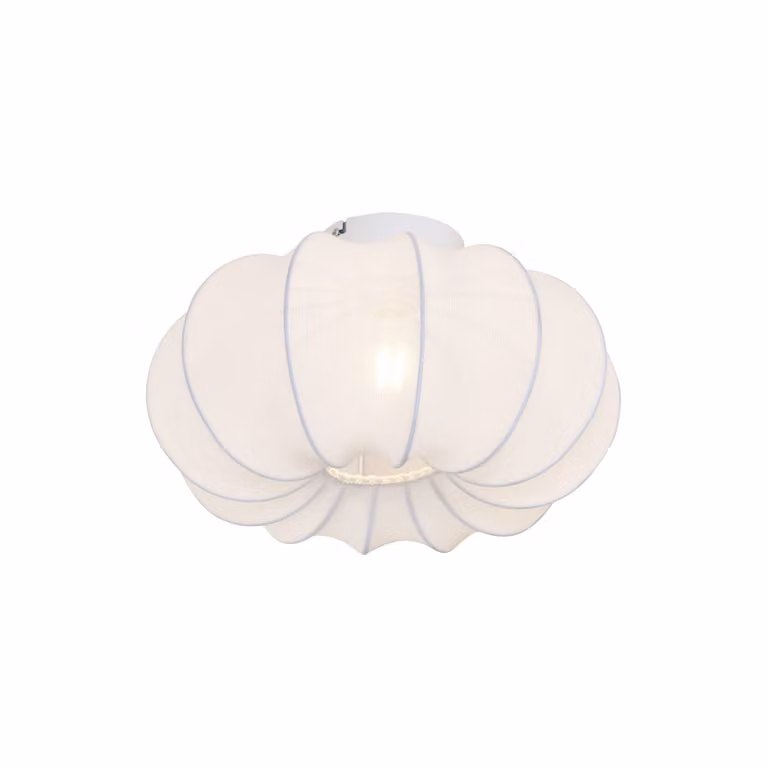 Qazqa Plafondlamp Wit Textiel Minimalistisch Organisch - Diameter: 37 cm