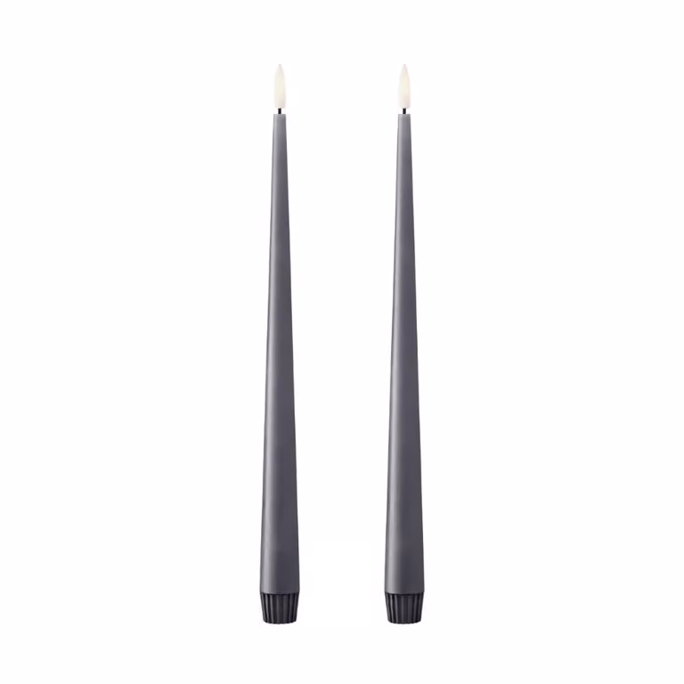 Ester & Erik LED taper kaarsen 2-pack Dark Slate, 30 cm