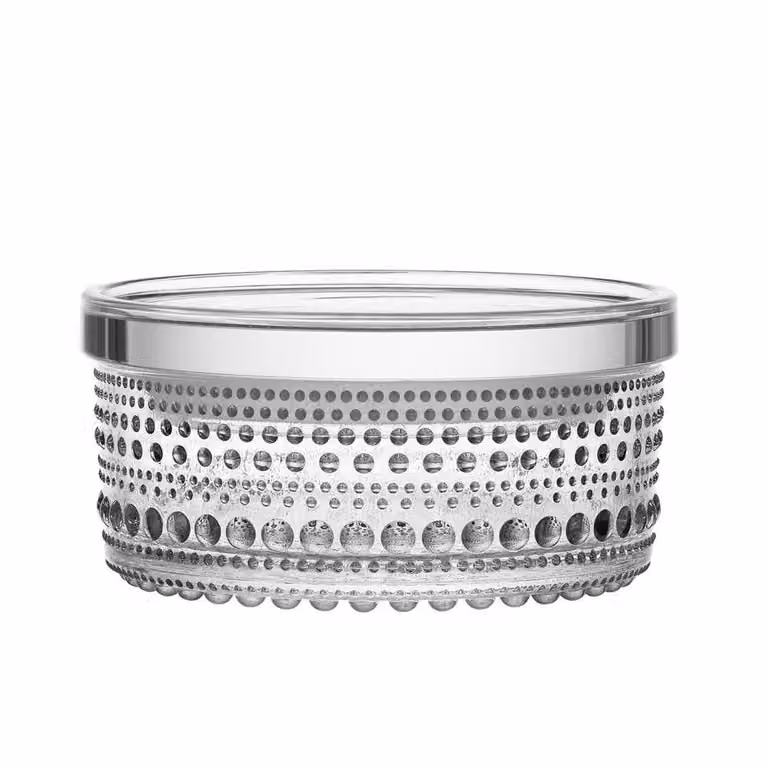 Iittala Kastehelmi voorraadpot, transparant glas, H 11,6 cm x B 11,6 cm x D 5,7 cm