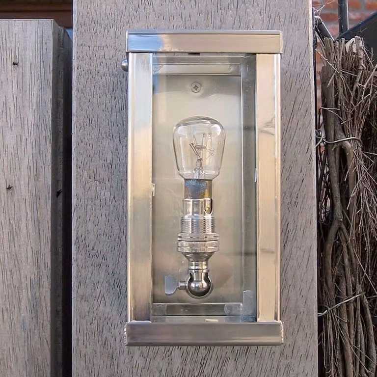 Authentage Vitrine Buitenlamp Zilver met Transparant Glas