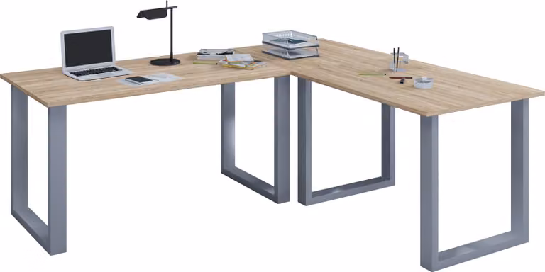 VCM Lona U Houten Hoekbureau - L-vorm - Breedte: 190 x 190 cm, Diepte: 50 cm