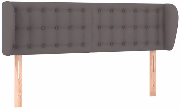 vidaXL Hoofdbord met randen in grijs kunstleer B/D/H: 147 x 23 x 78/88 cm