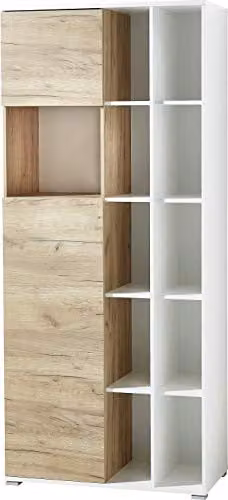 Germania GW-Lioni Archiefkast, Wit/Navarra-eiken, met Push-to-Open-technologie, B/D/H: 85 x 40 x 197 cm