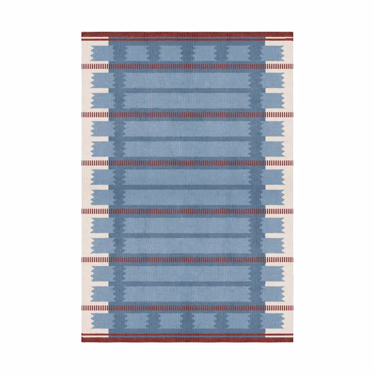 Layered Röllakan Iris wollen vloerkleed Petrol 250 x 350 cm