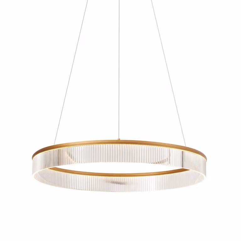 QAZQA Anello Moderne LED Hanglamp Messing Ø 78 cm