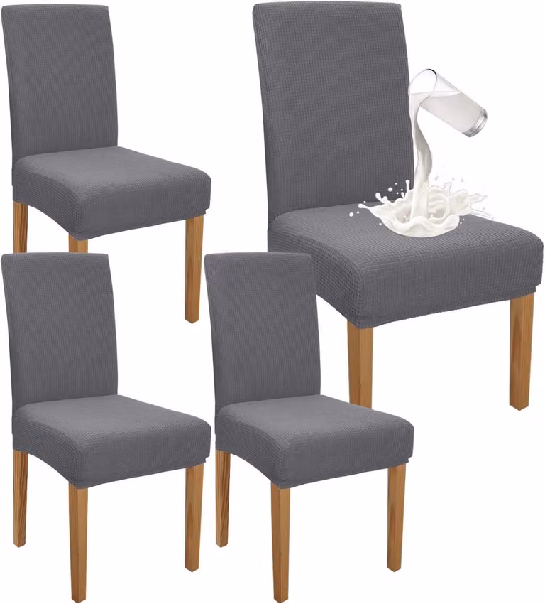 Set van 4 waterdichte eetkamerstoelhoezen - Stretch slipcovers voor elke gelegenheid