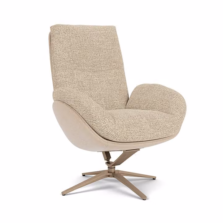 Prominent Loungestoel Organic - Beige - Stof/Faux leer of Stof/Stof