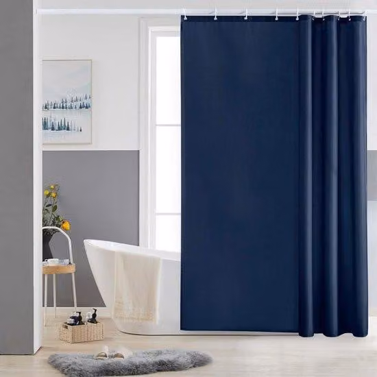 Azalia Douchegordijn Marineblauw, Waterdicht en Schimmelwerend Polyester, B/D/H: 150 x 180 cm