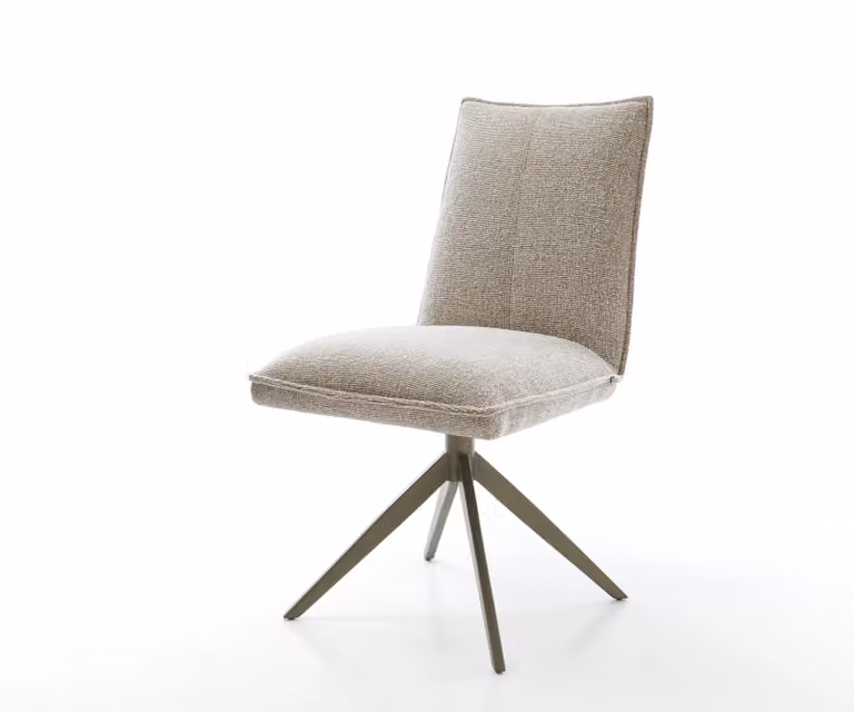 DELIFE Lelio-Flex Draaistoel beige geweven stof met 360 graden draaibaarheid