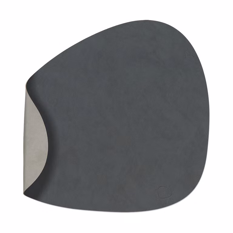 LIND DNA Nupo placemat keerbaar curve L 1 stuks anthraciet-lichtgrijs