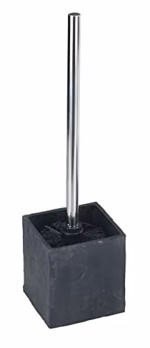 Wenko WC-borstelset met deksel, Grijs Antraciet, B/D/H: 10,2 x 10,2 x 38 cm