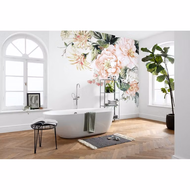 home24 Vlies-fotobehang Nasrin Multicolour Floral Modern Breedte: 300 cm, Hoogte: 280 cm