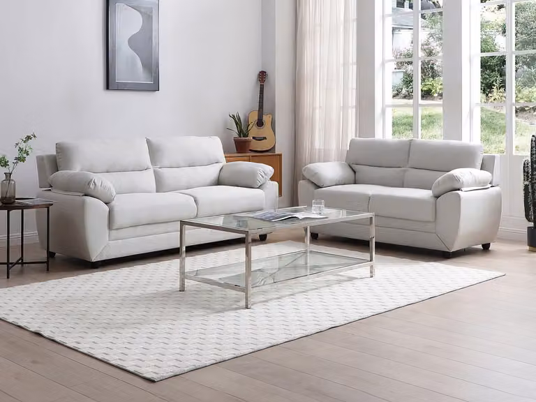 MANOA Driezitsbank en tweezitsbank in beige stof