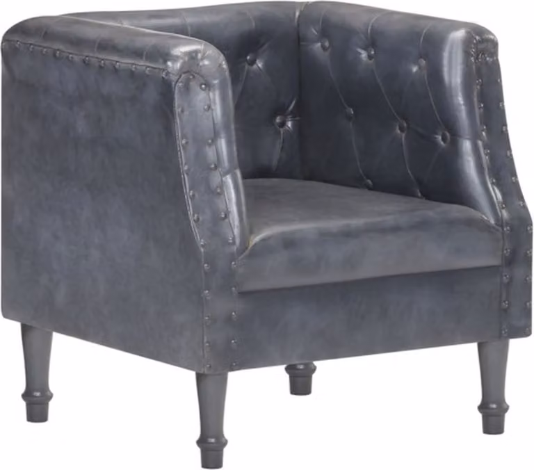 vidaXL Industriële Relaxfauteuil - Tub - Grijs
